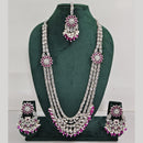 Rajwadi Collection Exquisite Long Necklace Set Embellished with Sparkling Crystals and Beads