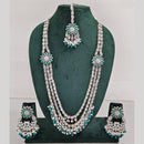 Rajwadi Collection Exquisite Long Necklace Set Embellished with Sparkling Crystals and Beads