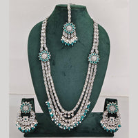 Rajwadi Collection Exquisite Long Necklace Set Embellished with Sparkling Crystals and Beads