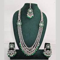 Rajwadi Collection Exquisite Long Necklace Set Embellished with Sparkling Crystals and Beads