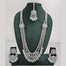 Rajwadi Collection Exquisite Long Necklace Set Embellished with Sparkling Crystals and Beads