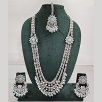 Rajwadi Collection Exquisite Long Necklace Set Embellished with Sparkling Crystals and Beads