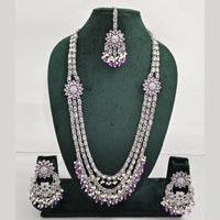Rajwadi Collection Exquisite Long Necklace Set Embellished with Sparkling Crystals and Beads