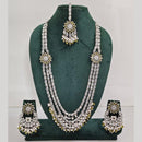 Rajwadi Collection Exquisite Long Necklace Set Embellished with Sparkling Crystals and Beads