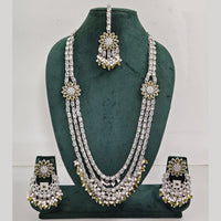 Rajwadi Collection Exquisite Long Necklace Set Embellished with Sparkling Crystals and Beads