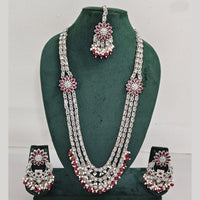 Rajwadi Collection Exquisite Long Necklace Set Embellished with Sparkling Crystals and Beads