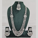 Rajwadi Collection Exquisite Long Necklace Set Embellished with Sparkling Crystals and Beads