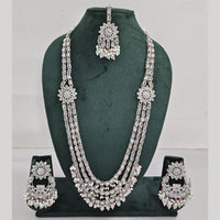Rajwadi Collection Exquisite Long Necklace Set Embellished with Sparkling Crystals and Beads