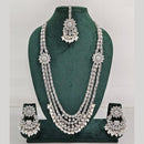 Rajwadi Collection Exquisite Long Necklace Set Embellished with Sparkling Crystals and Beads