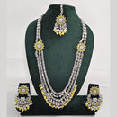 Rajwadi Collection Exquisite Long Necklace Set Embellished with Sparkling Crystals and Beads