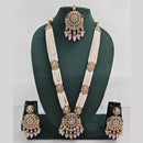 Rajwadi Collection Exquisite Long Necklace Set Embellished with Sparkling Crystals and Pearl