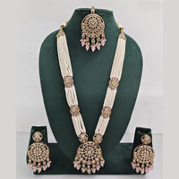 Rajwadi Collection Exquisite Long Necklace Set Embellished with Sparkling Crystals and Pearl