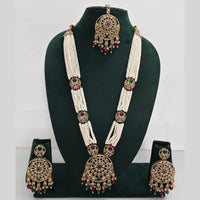 Rajwadi Collection Exquisite Long Necklace Set Embellished with Sparkling Crystals and Pearl