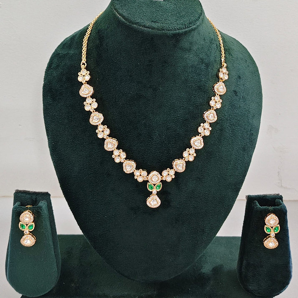 Rajwadi  Necklace Set with Authentic Polki Kundan Work Perfect for Weddings And Celebrations