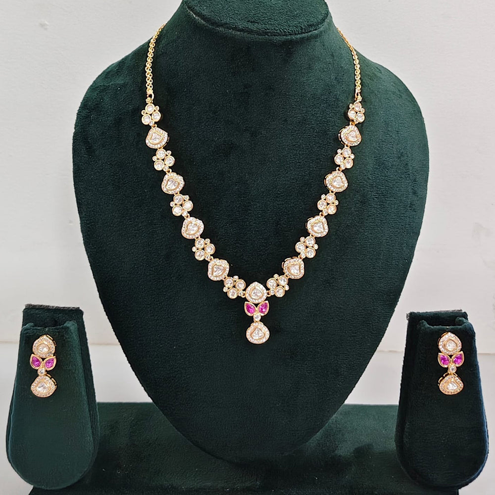 Rajwadi  Necklace Set with Authentic Polki Kundan Work Perfect for Weddings And Celebrations