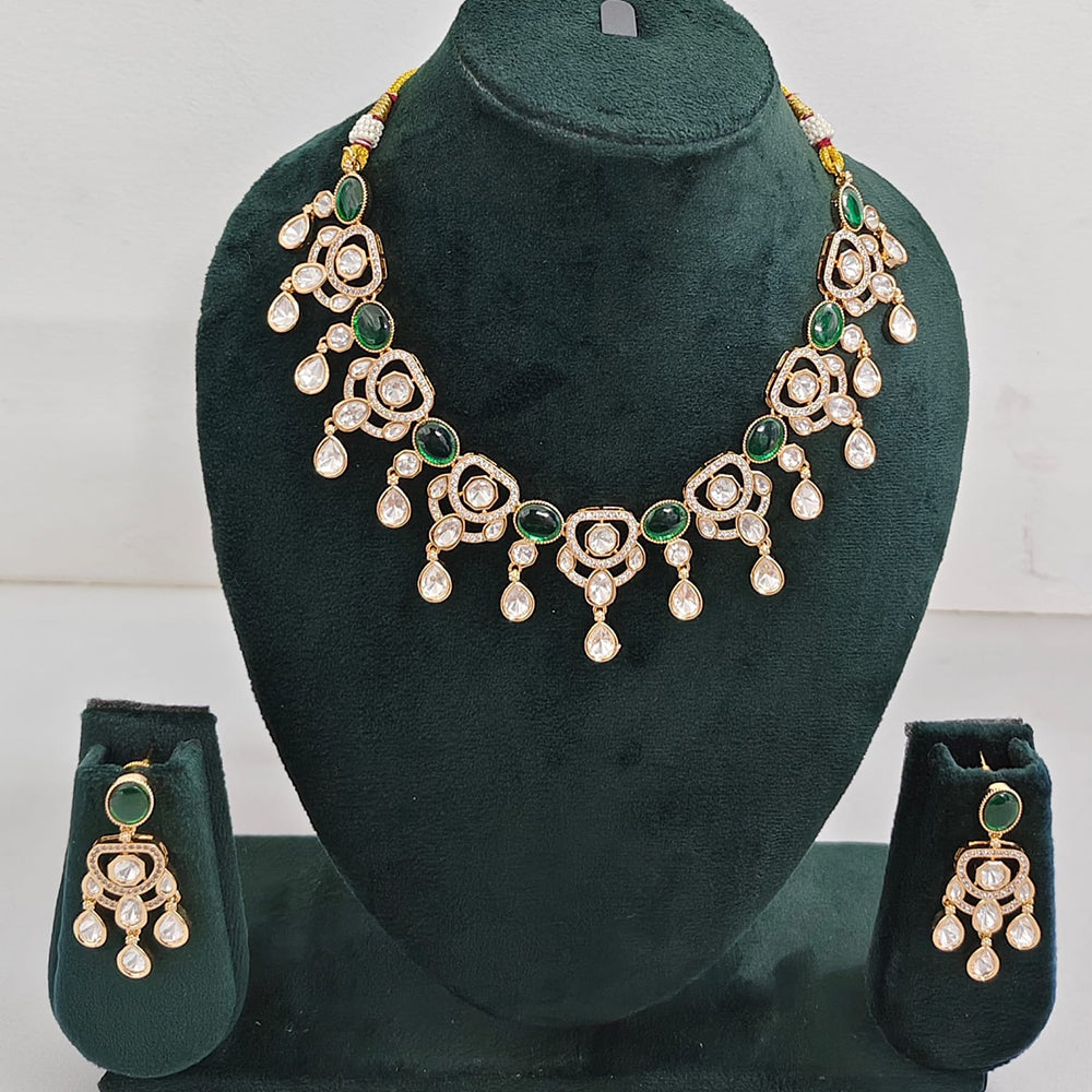 Rajwadi  Necklace Set with Authentic Polki Kundan Work Perfect for Weddings And Celebrations