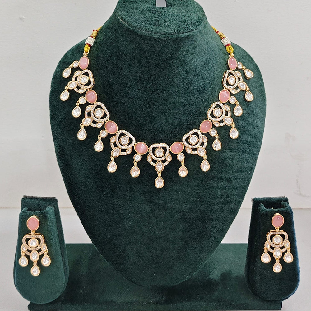 Rajwadi  Necklace Set with Authentic Polki Kundan Work Perfect for Weddings And Celebrations