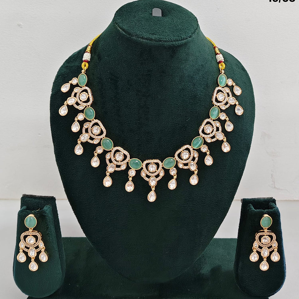 Rajwadi  Necklace Set with Authentic Polki Kundan Work Perfect for Weddings And Celebrations