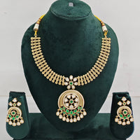 Rajwadi  Necklace Set with Authentic Polki Kundan Work Perfect for Weddings And Celebrations