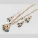 Rajwadi Collection Gold Plated Crystal And Pearl Long Necklace Set