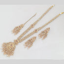 Rajwadi Collection Gold Plated Crystal And Pearl Long Necklace Set