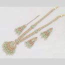 Rajwadi Collection Gold Plated Crystal And Pearl Long Necklace Set