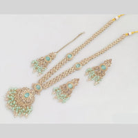 Rajwadi Collection Gold Plated Crystal And Pearl Long Necklace Set