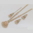 Rajwadi Collection Gold Plated Crystal And Pearl Long Necklace Set