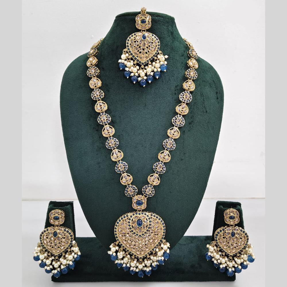Rajwadi Collection Austrian Stone  And Beads Long Necklace Set
