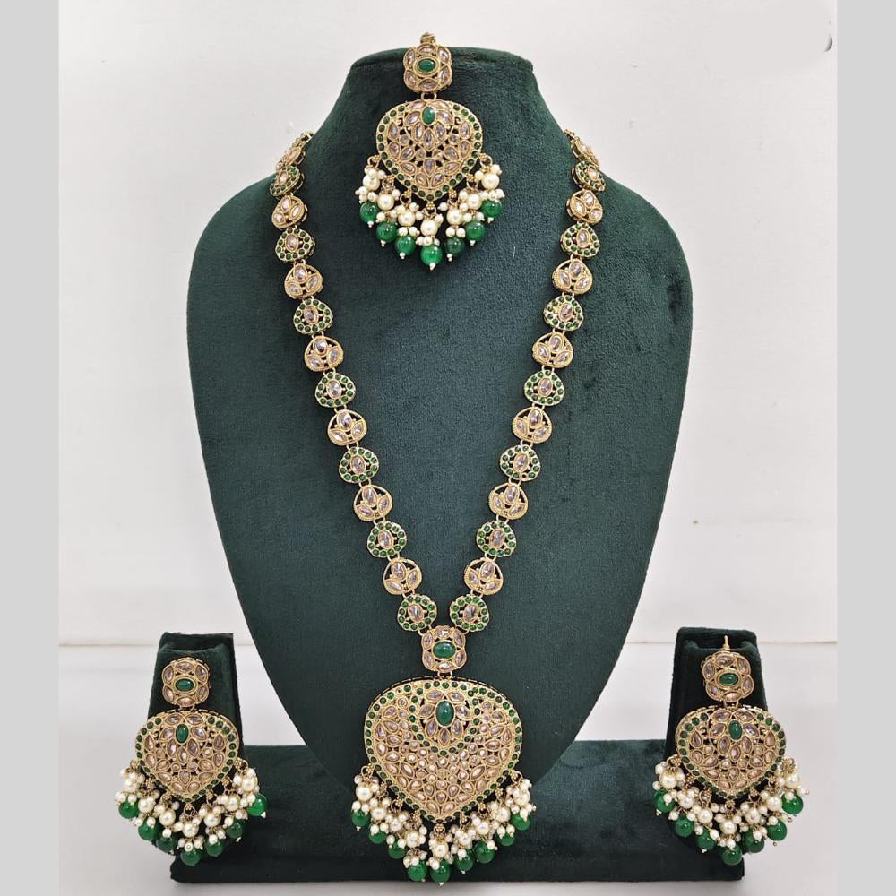 Rajwadi Collection Austrian Stone  And Beads Long Necklace Set