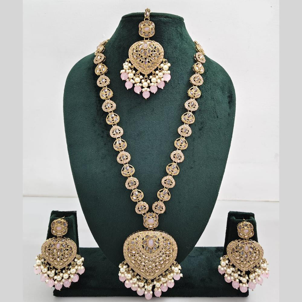 Rajwadi Collection Austrian Stone  And Beads Long Necklace Set