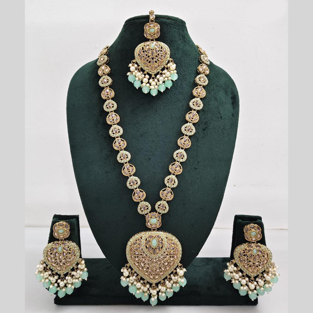 Rajwadi Collection Austrian Stone  And Beads Long Necklace Set