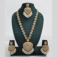Rajwadi Collection Austrian Stone  And Beads Long Necklace Set