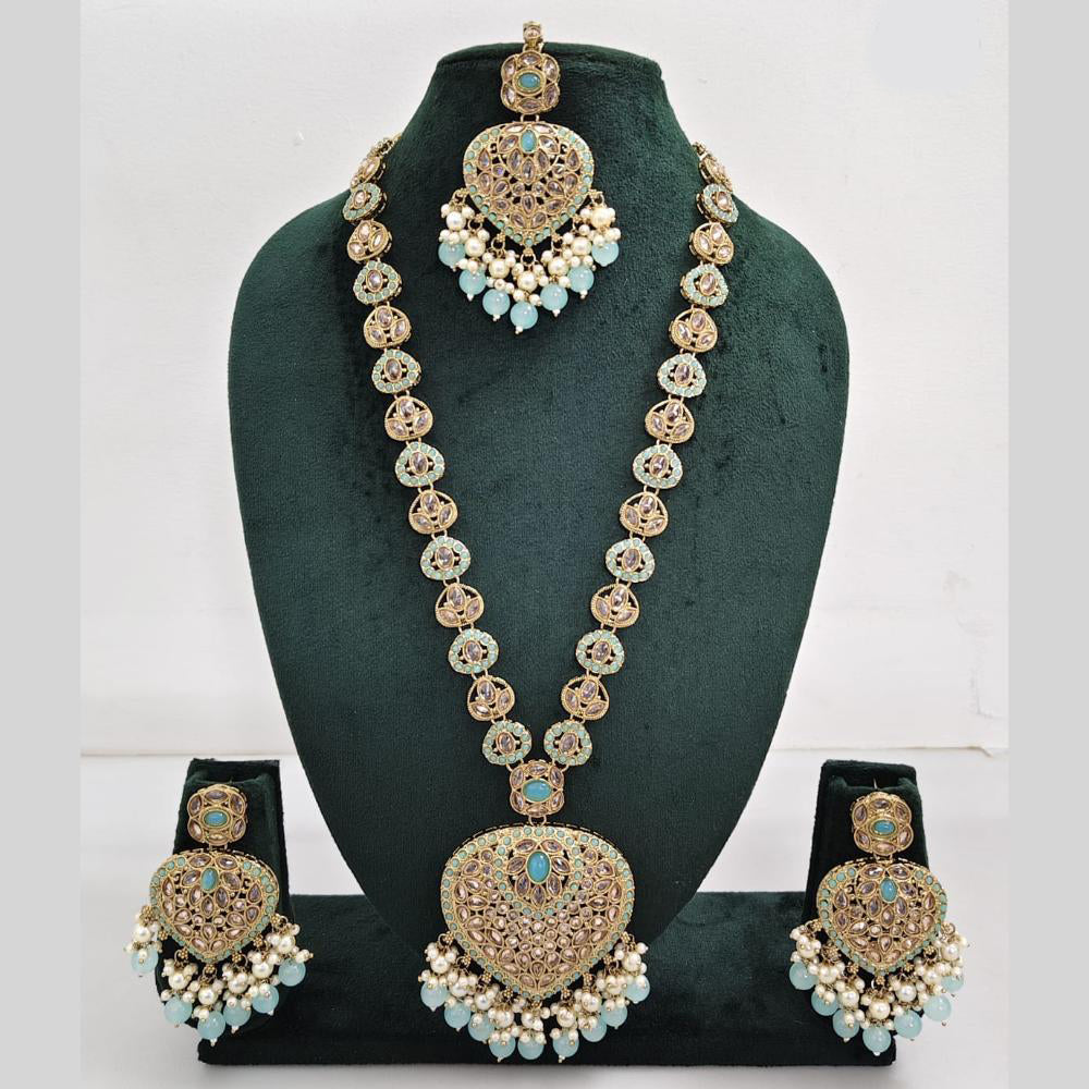 Rajwadi Collection Austrian Stone  And Beads Long Necklace Set