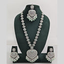 Rajwadi Collection Silver Plated Crystal And Beads Long Necklace Set