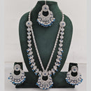 Rajwadi Collection Antique Look Rani Haar Set with Rhodium Finish