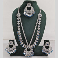 Rajwadi Collection Antique Look Rani Haar Set with Rhodium Finish