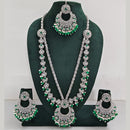 Rajwadi Collection Antique Look Rani Haar Set with Rhodium Finish