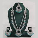 Rajwadi Collection Antique Look Rani Haar Set with Rhodium Finish