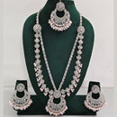 Rajwadi Collection Antique Look Rani Haar Set with Rhodium Finish