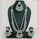 Rajwadi Collection Antique Look Rani Haar Set with Rhodium Finish