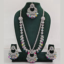 Rajwadi Collection Antique Look Rani Haar Set with Rhodium Finish