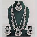 Rajwadi Collection Antique Look Rani Haar Set with Rhodium Finish
