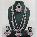 Rajwadi Collection Antique Look Rani Haar Set with Rhodium Finish