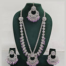 Rajwadi Collection Antique Look Rani Haar Set with Rhodium Finish
