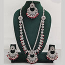 Rajwadi Collection Antique Look Rani Haar Set with Rhodium Finish