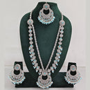 Rajwadi Collection Antique Look Rani Haar Set with Rhodium Finish