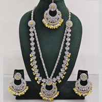 Rajwadi Collection Antique Look Rani Haar Set with Rhodium Finish