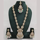Rajwadi Collection Gold Plated Polki Kundan Pearl And Beads Long Necklace Set