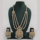 Rajwadi Collection Ethnic Elegance Austrian And Pota Stone Temple Necklace Set